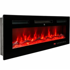 Cheminée électrique murale IBERNEST CLM003 – 1800 W – Noir