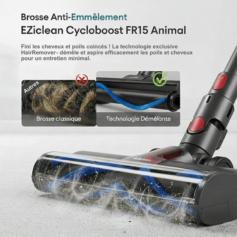 Aspirateur balai sans fil EZICLEAN Cycloboost FR15 Animal – Image 3