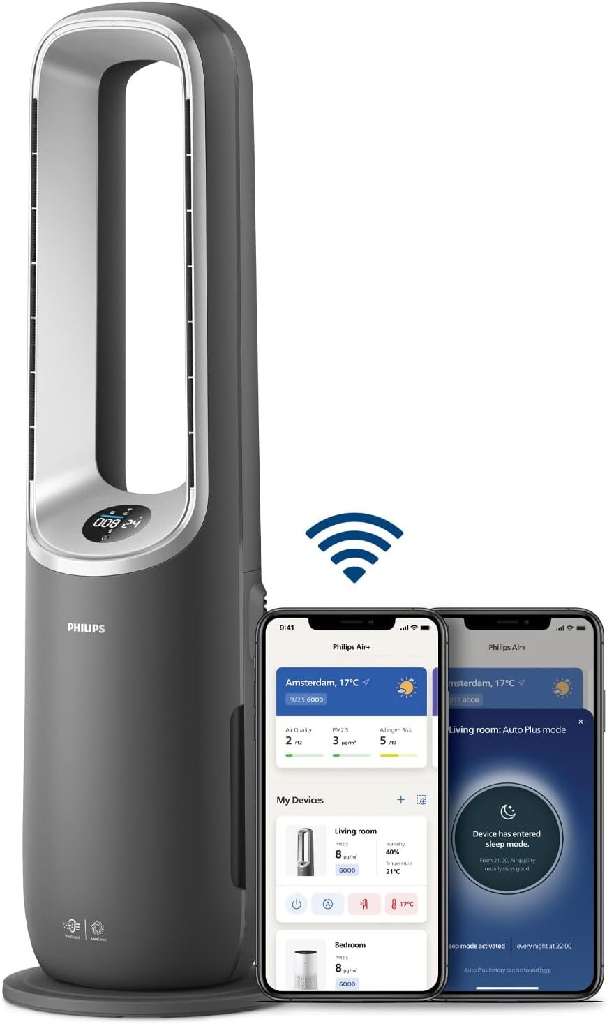 PHILIPS Air Performer 3-en-1 – Purificateur, chauffage et ventilateur – Gris