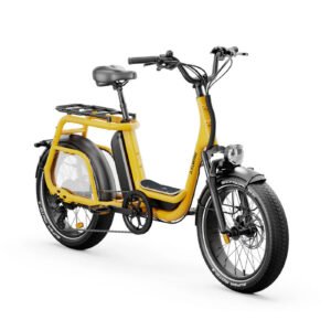 Vélo cargo électrique RITMIC Solo – Jaune – Grande Autonomie