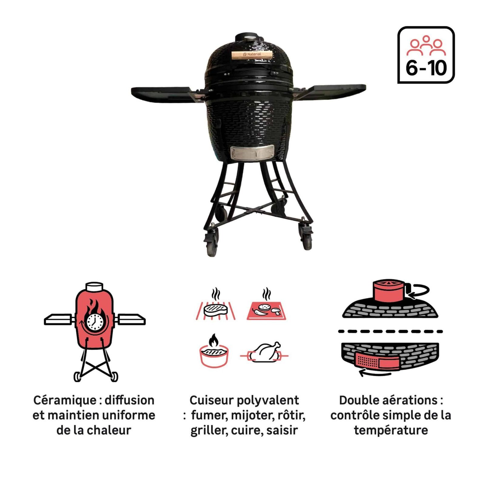 Barbecue Kamado Céramique Charbon NATERIAL Drago – Image 11