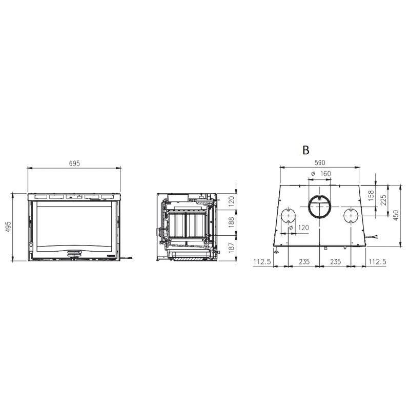 Insert à bois ventilé – LA NORDICA Inserto 70 H 49.16 6.7 kW – Image 4