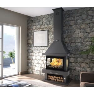 Poêle à bois cheminée 3 vitres – FIREMATIC Vegas 13.8 kW